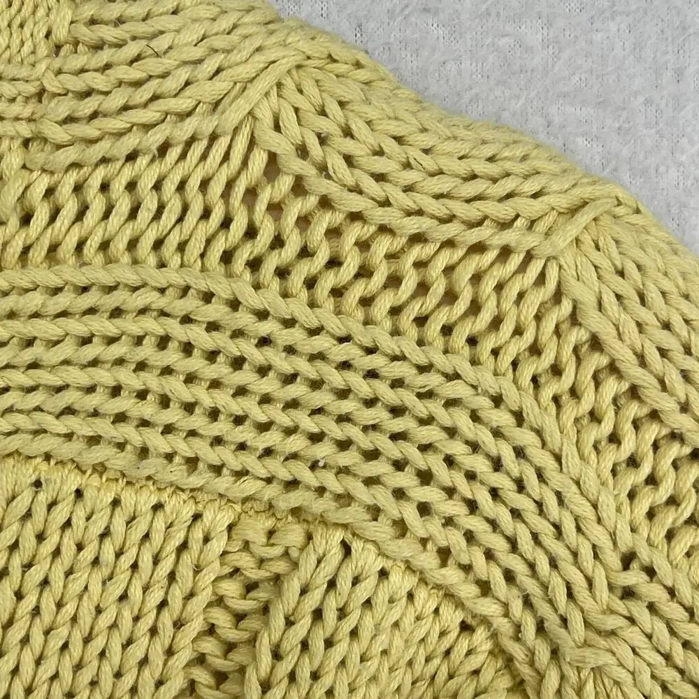 POLO RALPH LAUREN Sweater Mens L Cable Jumper Pullover Cotton Yellow HK VTG